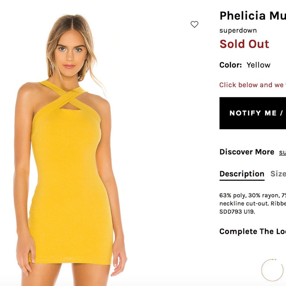 Superdown Phelicia Multi Way Dress Yellow